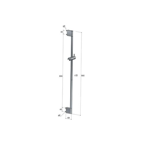 HotBath HotBath Mate glijstang met glijstuk 90 cm Chroom M306CR