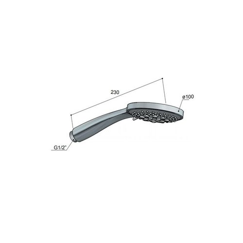 HotBath HotBath Mate handdouche met 3 standen 23cm 10cm ABS kunststof nikkel Geborsteld