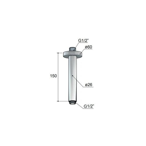 HotBath HotBath Mate plafondarm rond 15cm Chroom