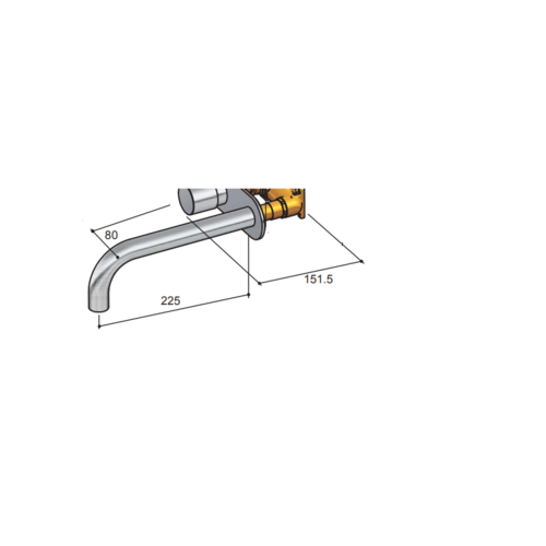 HotBath HotBath Buddy/Pal j-uitloop geschikt voor inbouwbad thermostaat (B062CR) 22 cm Geborsteld nikkel PB062022GN