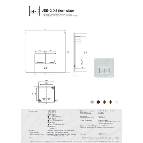 JEE-O JEE-O XS drukplaat geborsteld rvs - 007-0010