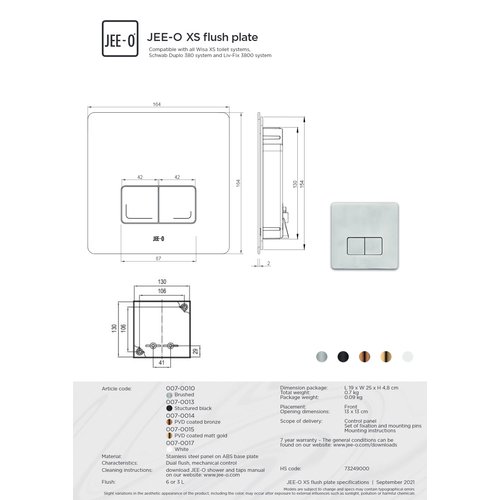 JEE-O JEE-O XS drukplaat mat wit - 007-0017