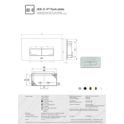 JEE-O JEE-O XT drukplaat geborsteld rvs - 007-0020