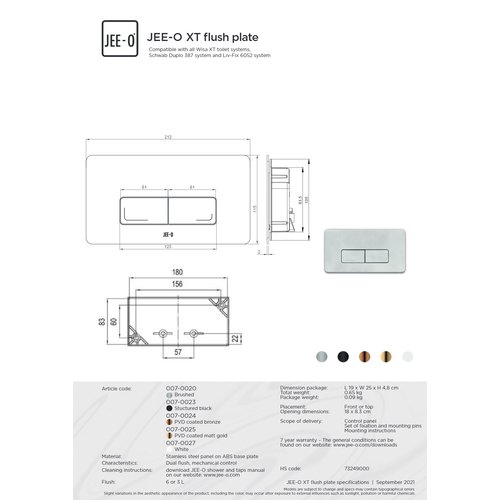JEE-O JEE-O XT drukplaat Mat zwart - 007-0023