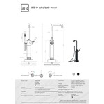 JEE-O JEE-O Soho RAW Vrijstaande badzuil met éénngreepsmengkraan progressieve cartridge met omsteller en handdouche geborsteld rvs - 700-3110