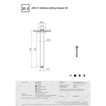 JEE-O Slimline Plafond Douchekophouder 801-6825 | Mat Goud | 25cm JEE-O JEE-O Slimline Plafond Douchekophouder 801-6825 | Mat Goud | 25cm