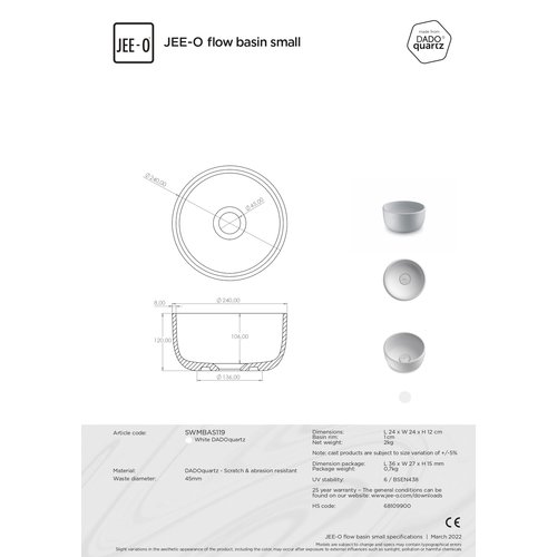 JEE-O Flow Fontein Opzetkom SWMBAS119-Goud | Mat Goud JEE-O JEE-O Flow Fontein Opzetkom SWMBAS119-Goud | Mat Goud