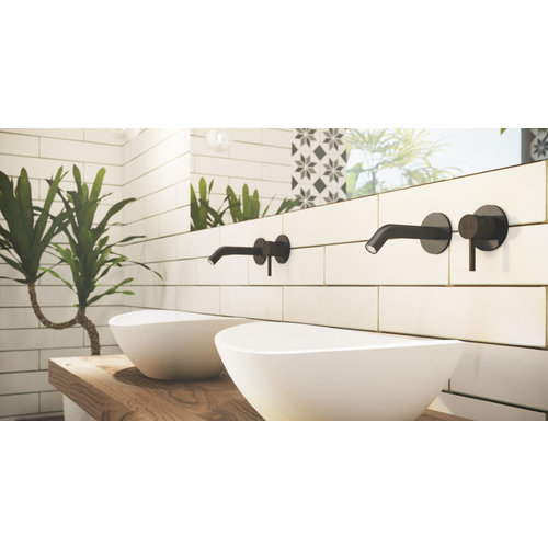 JEE-O Slimline Wand Wastafelkraan 800-1505 | Mat Goud | Licht gebogen JEE-O JEE-O Slimline Wand Wastafelkraan 800-1505 | Mat Goud | Licht gebogen