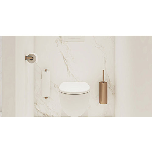 JEE-O JEE-O Slimline Toiletborstel met wandhouder mat goud  - 801-0035