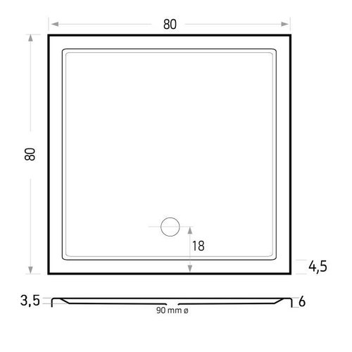 Xenz Xenz Mariana Plus Douchebak 80x80 Pergamon