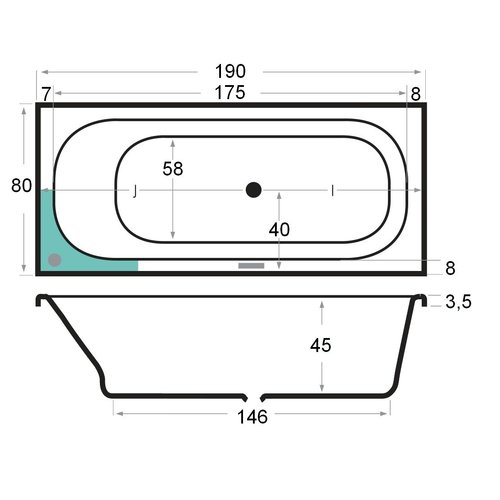 Xenz Xenz Aruba 190x80 Wit, zonder overloop