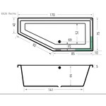 Xenz Xenz Society Compact Rechts Hoek Inbouwbad 170x75 Wit