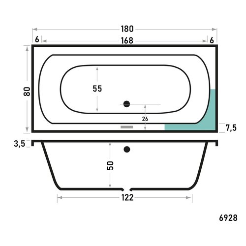 Xenz Xenz Lagoon Inbouwbad 180x80 Wit