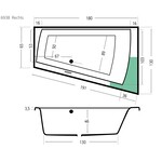 Xenz Xenz Palau Rechts Inbouw hoekbad 180x130 Wit