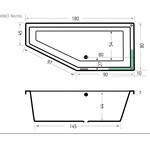 Xenz Xenz Society Compact Rechts Inbouw hoekbad 180x80 Wit