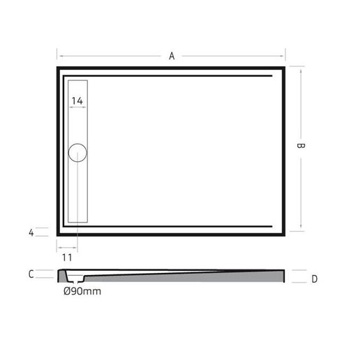 Xenz Xenz Easy Tray Douchevloer 150x80 Wit