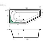 Xenz Xenz Lagoon Compact Links Inbouw hoekbad 160x75 Wit