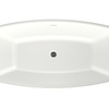 Xenz Moniek XS Vrijstaand bad 155x80x57 Mat Wit met sleuf overloop, waste Inox