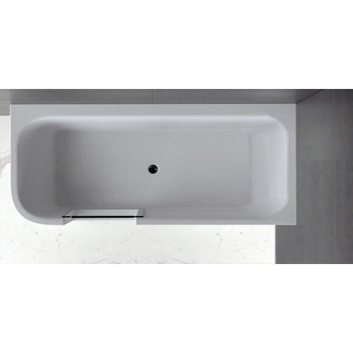 Xenz Xenz GO! inloop Half vrijstaand hoek/douchebad 180 x 80 cm Rechts Wit, sleuf overloop waste in Inox, zonder scherm