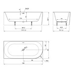 Xenz Xenz Fay Half-vrijstaand Hoekbad links 180x80x60 Wit, met sleuf overloop, incl waste Glans Wit