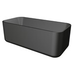 Xenz Xenz Fenna Vrijstaand bad 170x80x60 Ebony met sleuf overloop, incl click-waste Mat zwart