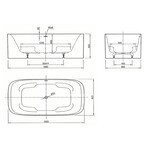 Xenz Xenz Vera Vrijstaand bad 190x90x60 Wit met sleuf overloop, waste Chroom