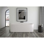 Xenz Xenz Valerie Half-vrijstaand bad 190x90x60 Wit met sleuf overloop, waste Geborsteld goud