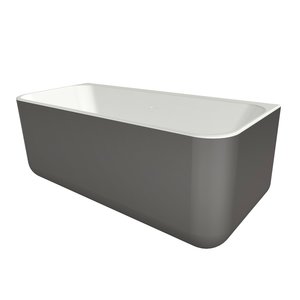 Xenz Guido Solid Surface bad 160x71x62 Bicolor Wit/grafiet