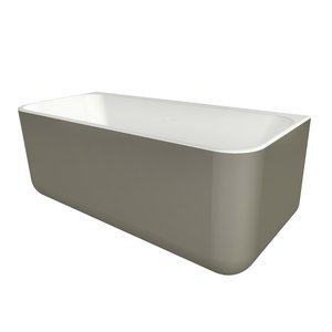 Xenz Guido Solid Surface bad 160x71x62 Bicolor Wit/ZijdeGrijs