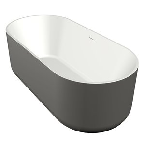 Xenz Mauro Solid Surface bad 180x84x64 Bicolor Wit/grafiet