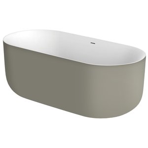 Xenz Mauro Solid Surface bad 180x84x64 Bicolor Wit/ZijdeGrijs