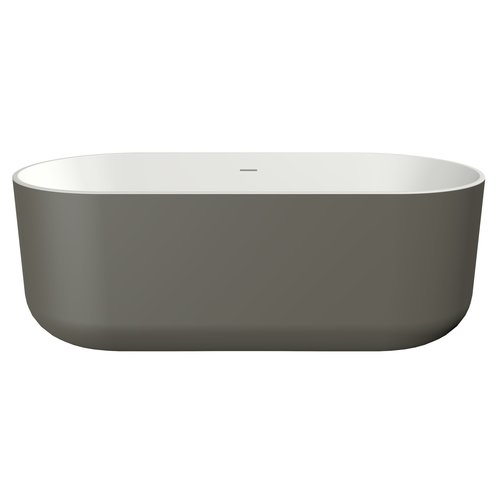Xenz Xenz Mauro Solid Surface bad 180x84x64 Bicolor Wit/ZijdeGrijs