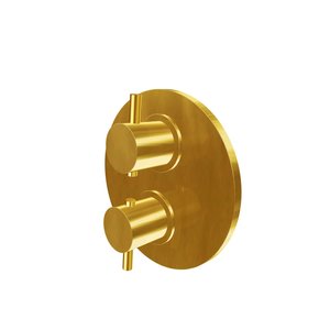 Xenz Duero - inbouwthermostaat met 2/3 uitgangen Geborsteld goud incl. Tec-box