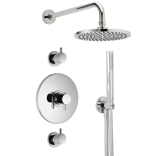 Xenz Xenz Duero - douche inbouwset thermostatisch, met 2 stopkranen, Inox