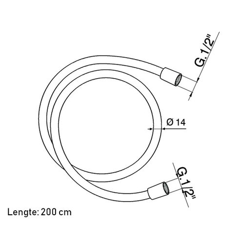 Xenz Xenz Pure - doucheslang silverflex 200 cm Chroom