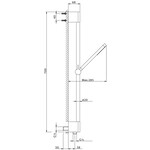 Xenz Xenz Pure - glijstangset 70 cm met geïntegreerde wandinlaat Geborsteld grafiet