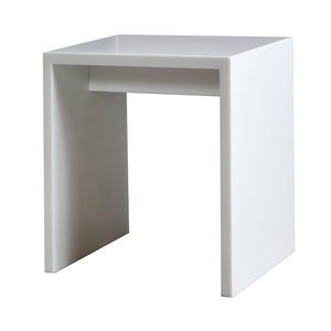 Xenz Solid Surface Cubic bankje wit, 30x40x43 cm