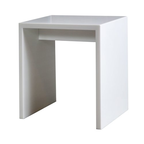 Xenz Xenz Solid Surface Cubic bankje wit, 30x40x43 cm