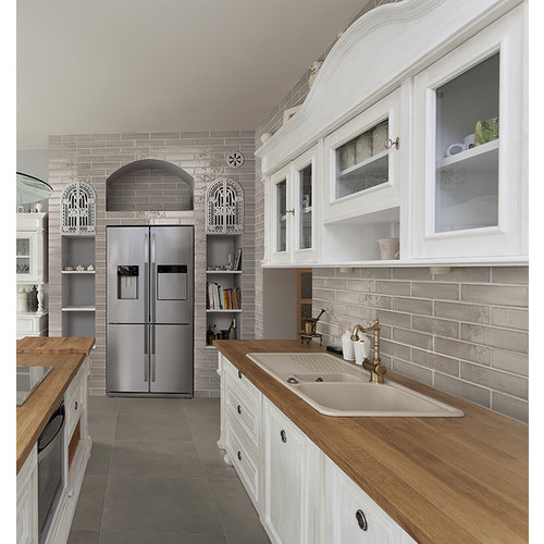 Terratinta Betonbrick wall clay glossy wandtegel 7.5x30cm Terratinta Terratinta Betonbrick wall clay glossy wandtegel 7.5x30cm