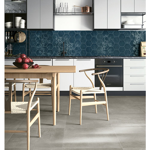 Terratinta Hexa wall ocean wave glossy wandtegel 15x17.3cm Terratinta Terratinta Hexa wall ocean wave glossy wandtegel 15x17.3cm