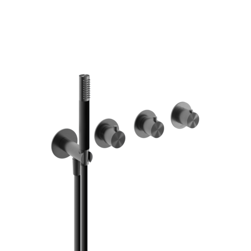 HotBath Archie Afbouwdeel - Archie douche thermostaat met 2 stopkranen zonder uitloop Geborsteld Gunmetal PVD AR7071EXTBGP HotBath HotBath Archie Afbouwdeel - Archie douche thermostaat met 2 stopkranen zonder uitloop Geborsteld Gunmetal PVD AR7071EXTBGP