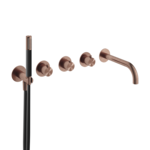 HotBath Archie Afbouwdeel - Archie douche thermostaat met 2 stopkranen met uitloop Geborsteld Koper PVD AR7072EXTBCP HotBath HotBath Archie Afbouwdeel - Archie douche thermostaat met 2 stopkranen met uitloop Geborsteld Koper PVD AR7072EXTBCP