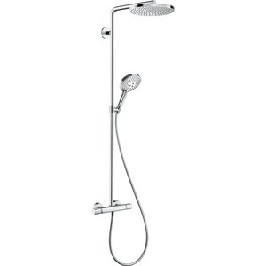 Hansgrohe Raindance PowderRain Select S 240 2jet showerpipe: m. Ecostat Comfort douchekraan thermostatisch m. Raind. Select S 120 3jet handdouche en hoofddouche 1jet chroom