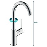 Hansgrohe Hansgrohe Talis S2 wastafelkraan met hoge draaibare uitloop en waste chroom