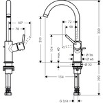 Hansgrohe Hansgrohe Talis S2 wastafelkraan met hoge draaibare uitloop en waste chroom