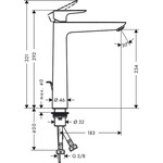 Hansgrohe Hansgrohe Talis E 1-gats wastafelkraan verhoogd 240 met waste mat zwart