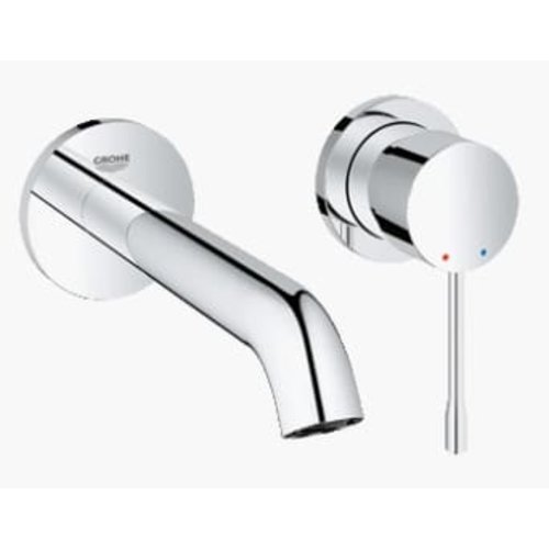 Grohe Grohe Essence New m-size afdekset 2-gats wandwastafelkraan uitlaat 183 Chroom