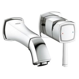 Grohe Grandera afdekset 2-gats wand wastafelkraan 177 mm Chroom