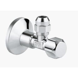 Grohe hoekstopkraan3/8x3/8" knel teflonring op sChroomoefdraad Chroom