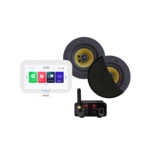 Aquasound N-Joy badkamerradio met controller (IPX7), wand lader, Rumba speaker set zwart en bluetooth versterker 30 WATT